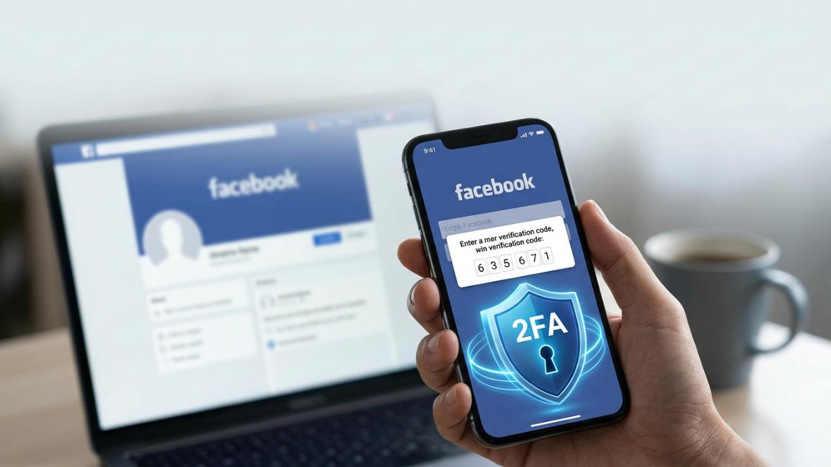 Biểu tượng bảo mật 2 lớp bảo vệ tài khoản Facebook.