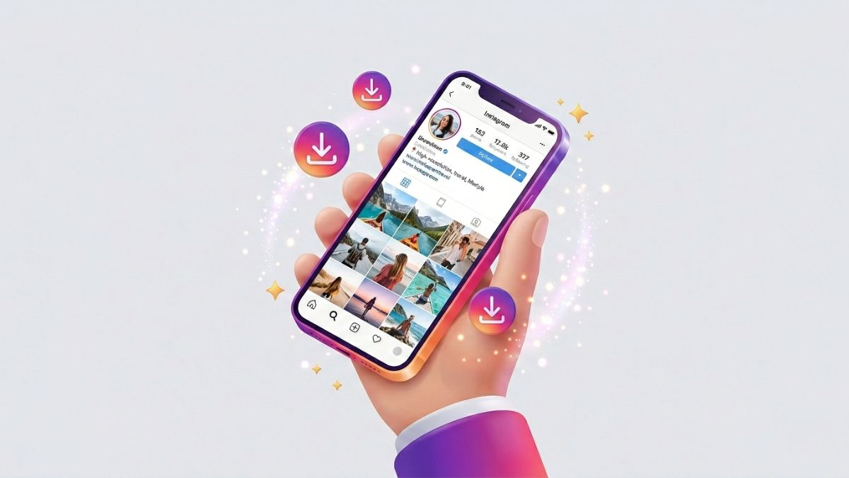 Giao diện ứng dụng Instagram với các hình ảnh chất lượng cao trên màn hình điện thoại