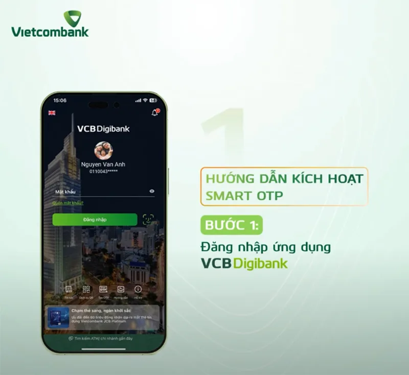 Đăng nhập ứng dụng VCB Digibank