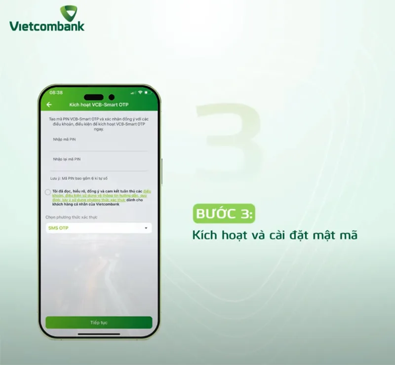 Tạo mã pin smart otp vietcombank