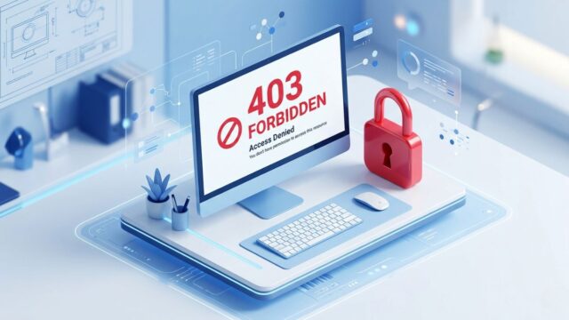 Màn hình trình duyệt hiển thị thông báo lỗi 403 Forbidden access denied