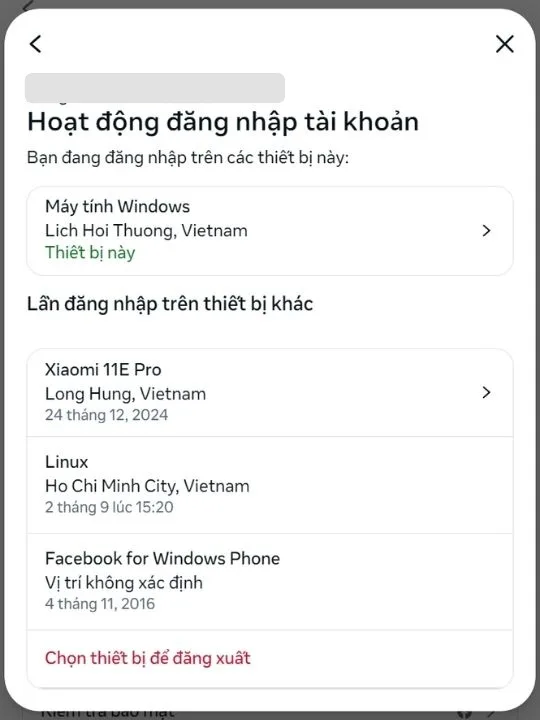 Cách đăng xuất Facebook khỏi thiết bị khác trên điện thoại